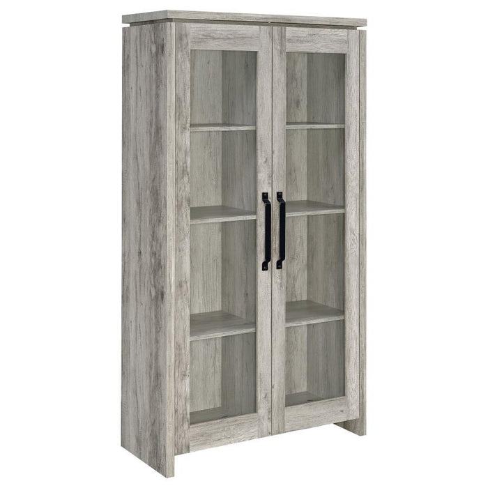 Alejo - 2 Door Engineered Wood Tall Cabinet - Gray Driftwood - Simple Home Plus