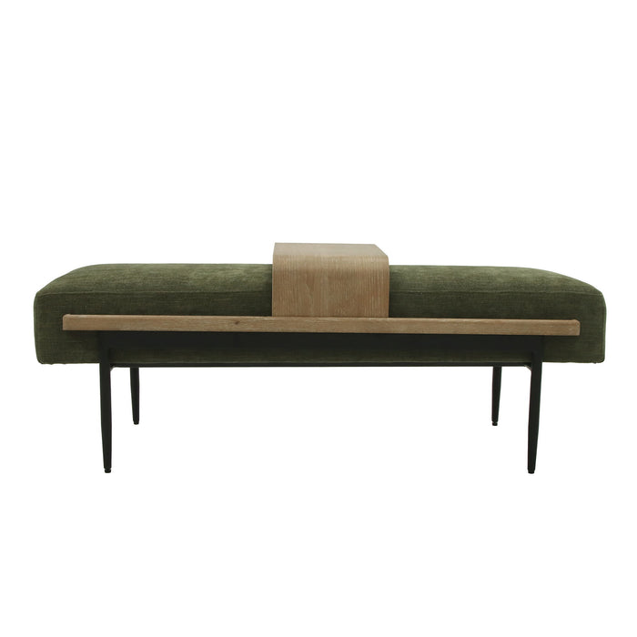 Perry - Cocktail Ottoman With Slide Tray - Green - Simple Home Plus