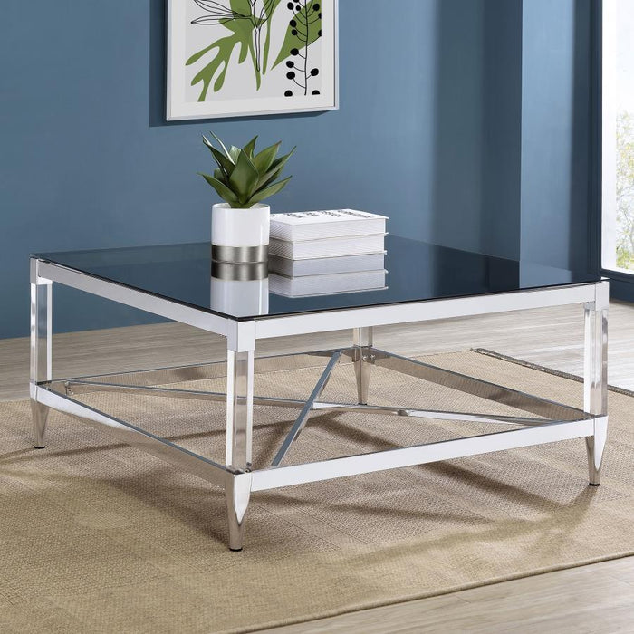 Lindley - Square Tempered Mirror Acrylic Table - Simple Home Plus