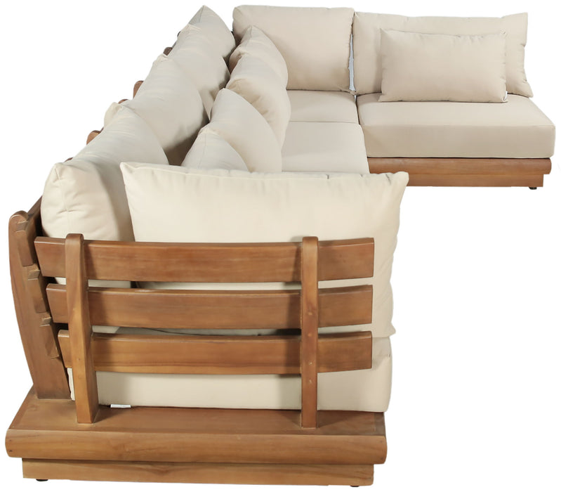 Mirella - 5 Piece Water Resistant Fabric Upholstered Outdoor Patio Modular Sectional - Simple Home Plus