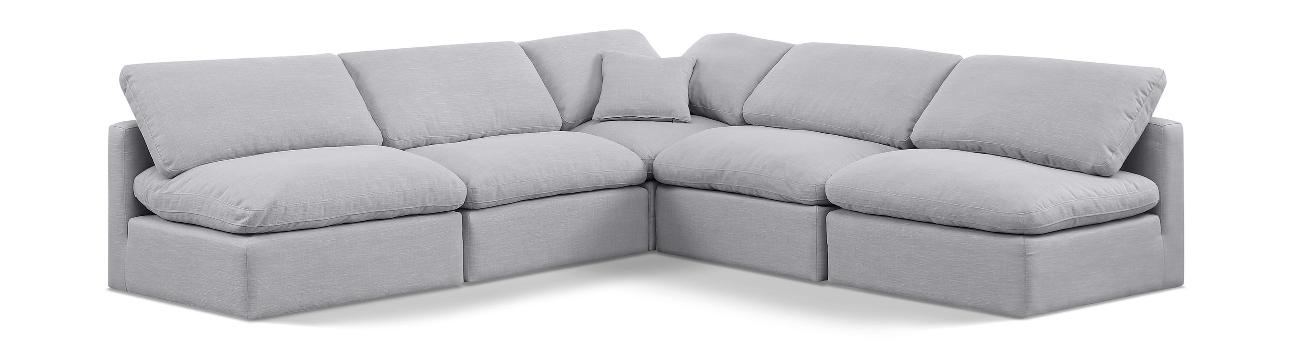 Indulge - Linen 5 Piece Modular Corner Armless Sectional - Simple Home Plus