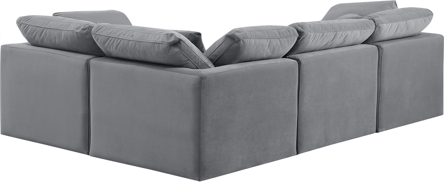 Indulge - Velvet 4 Piece Modular Corner Sectional - Simple Home Plus