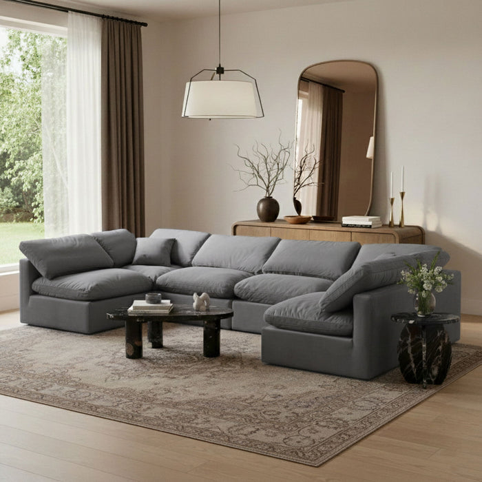 Indulge - Velvet 6 Piece Modular U-Shaped Sectional - Simple Home Plus