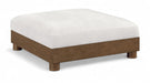 Turin - Chenille Fabric Upholstered Modular Ottoman - Walnut Base - Simple Home Plus