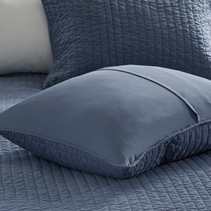 Keaton - King Reversible Coverlet Set - Navy - Simple Home Plus
