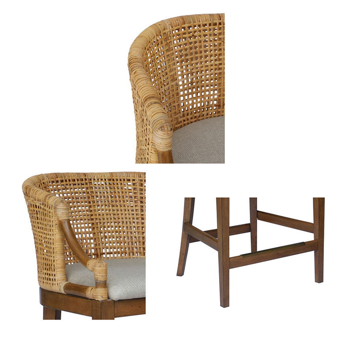 Playa - Handcrafted Rattan Counter Stool - Natural - Simple Home Plus
