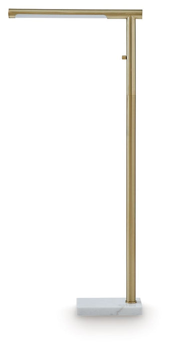 Santiford - Metal Floor Lamp - Gold Finish / White - Simple Home Plus