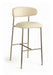 Lupita - Vegan Leather Upholstered Bar Stool (Set of 2) - Cream / Brushed Gold - Simple Home Plus