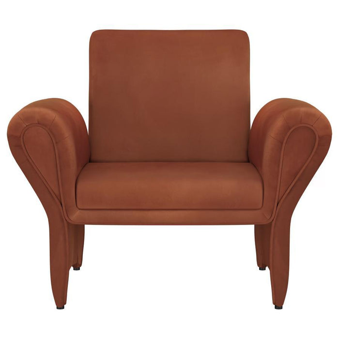 Liana - Upholstered Roll Arm Accent Armchair - Rust - Simple Home Plus