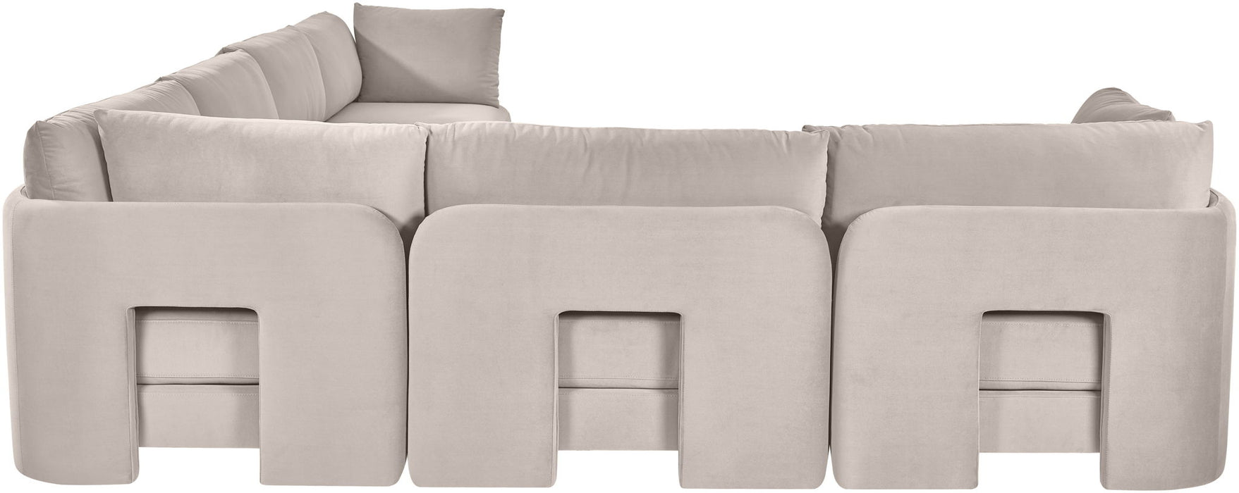 Hammond - Velvet Performance Fabric Upholstered 6 Piece Corner Sectional