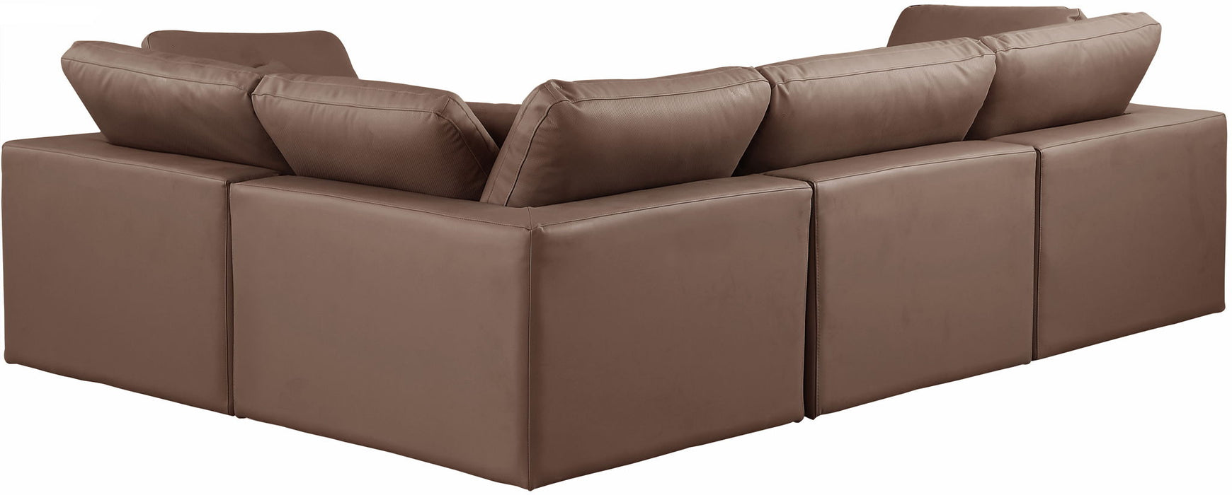 Comfy - 4 Piece Faux Leather Modular Sectional - Simple Home Plus