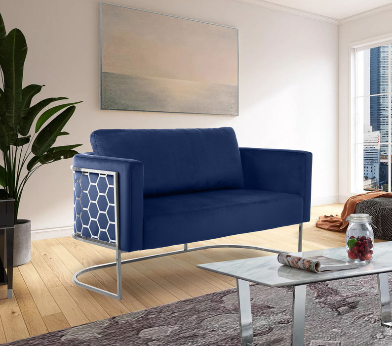 Casa - Loveseat with Chrome Legs - Simple Home Plus