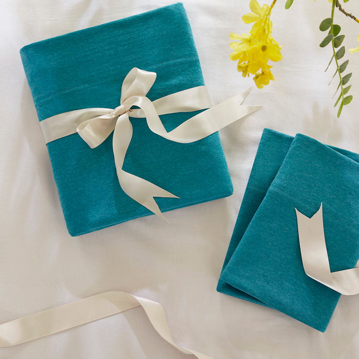 Cotton Blend Jersey Knit - King All Season Sheet Set - Teal