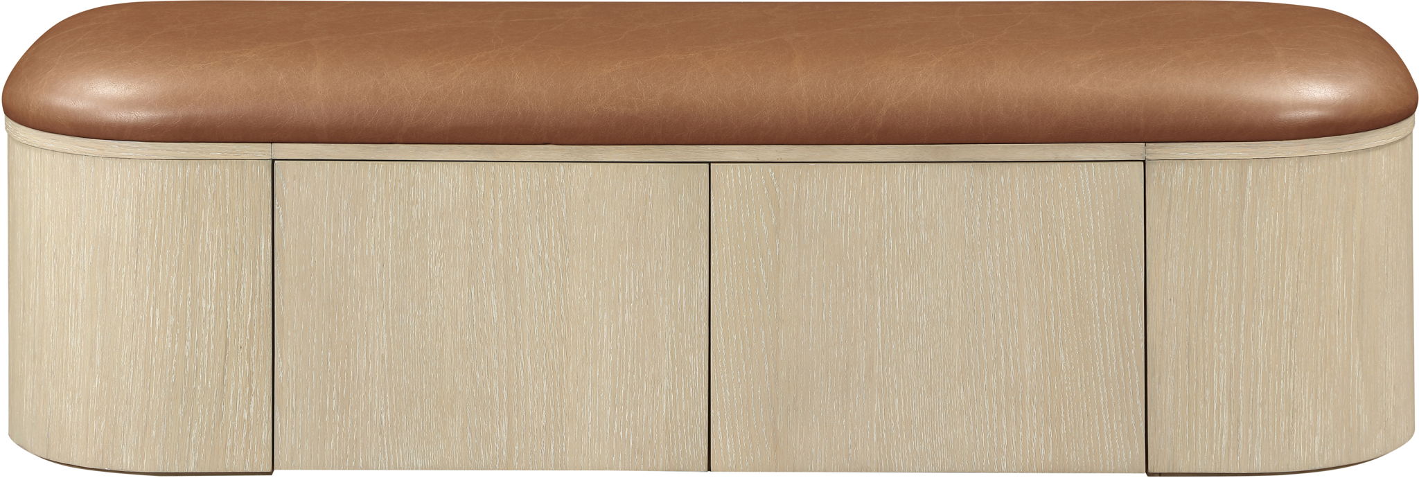 Velden - Upholstered Storage Bench With Stained Natural Base - Simple Home Plus