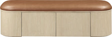 Velden - Upholstered Storage Bench With Stained Natural Base - Simple Home Plus