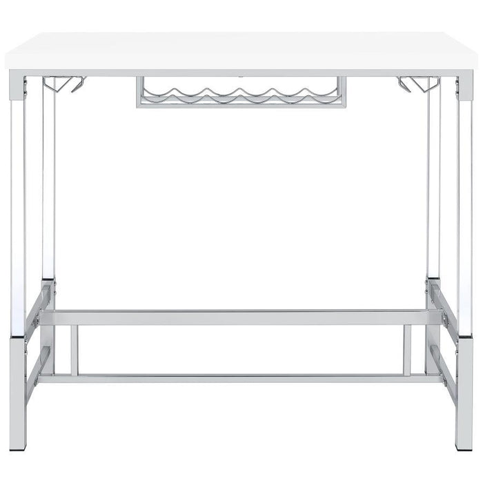 Norcrest - Acrylic Leg Bar Table - White High Gloss - Simple Home Plus