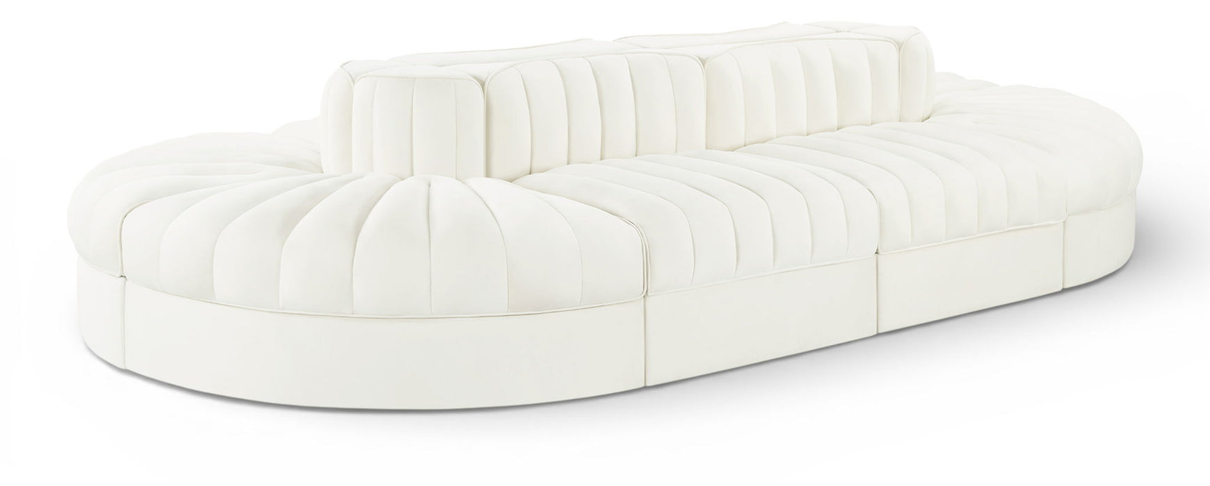 Rummi - Oval Velvet Performance Fabric Upholstered 8 Piece Modular Sectional - Simple Home Plus