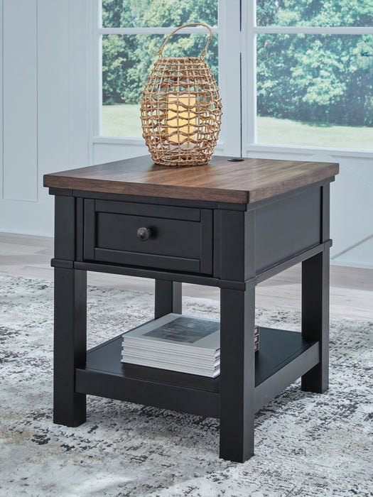 Wildenauer - Brown / Black - Rectangular End Table - Simple Home Plus