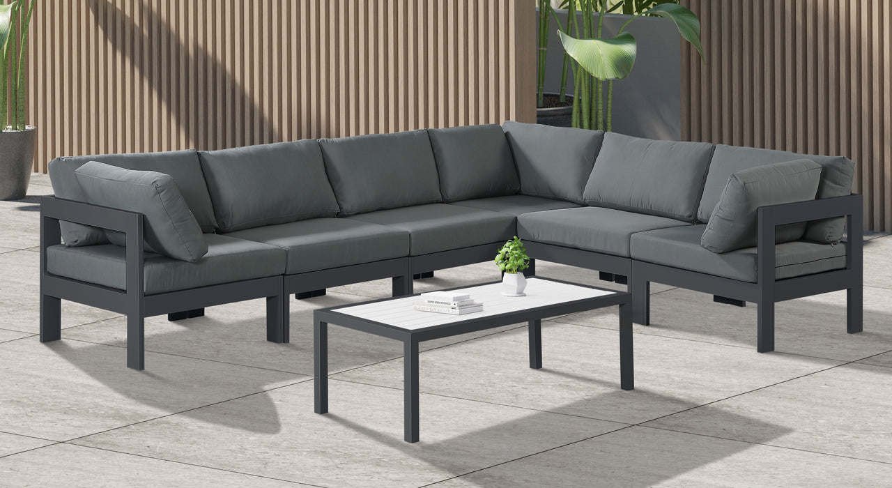 Nizuc - Outdoor Patio 6 Piece Modular Sectional With Gray Frame - Simple Home Plus