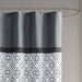 Donnell - Embroidered And Pieced Shower Curtain - Black / Gray - Simple Home Plus