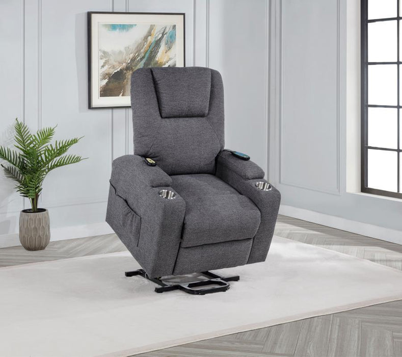 Louie - Chenille Upholstered Power Lift Massage Chair - Simple Home Plus