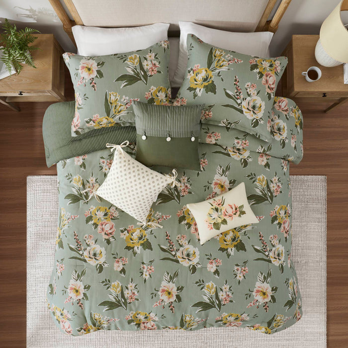 Salara - Queen Comforter Set - Green - Simple Home Plus