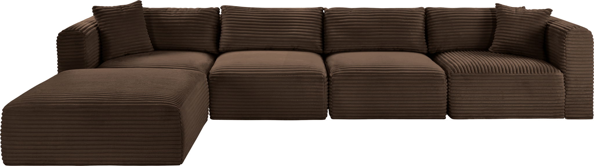 Shaggy - 5 Piece Modular Sectional With Ottoman - Simple Home Plus
