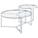 Delia - 2 Piece Round Glass Top Nesting Coffee Table - Simple Home Plus