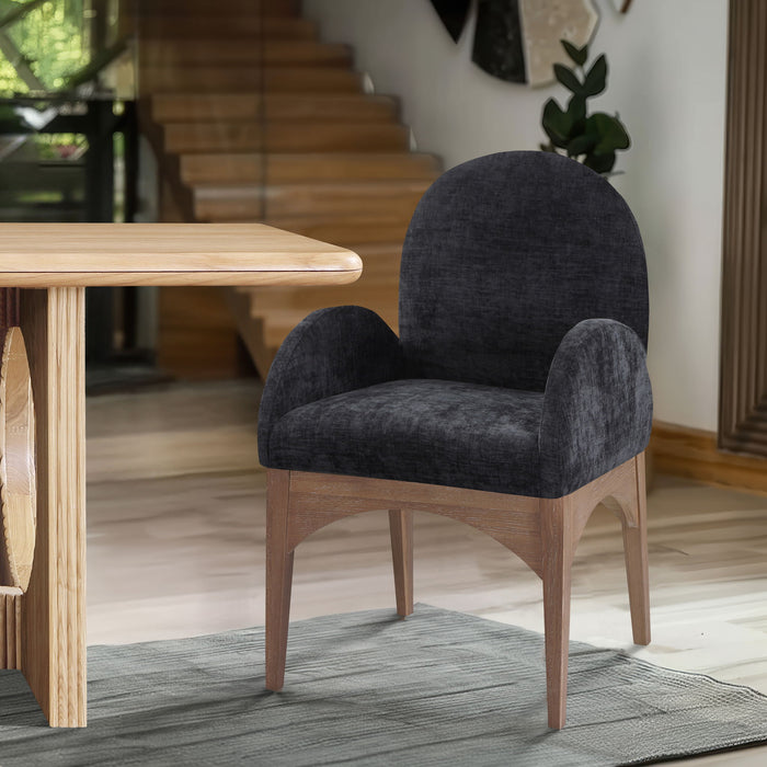 Waldorf - Chenille Dining Arm Chair With Natural Legs - Simple Home Plus