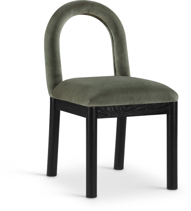 Conrad - Velvet Dining Chair With Black Legs - Simple Home Plus