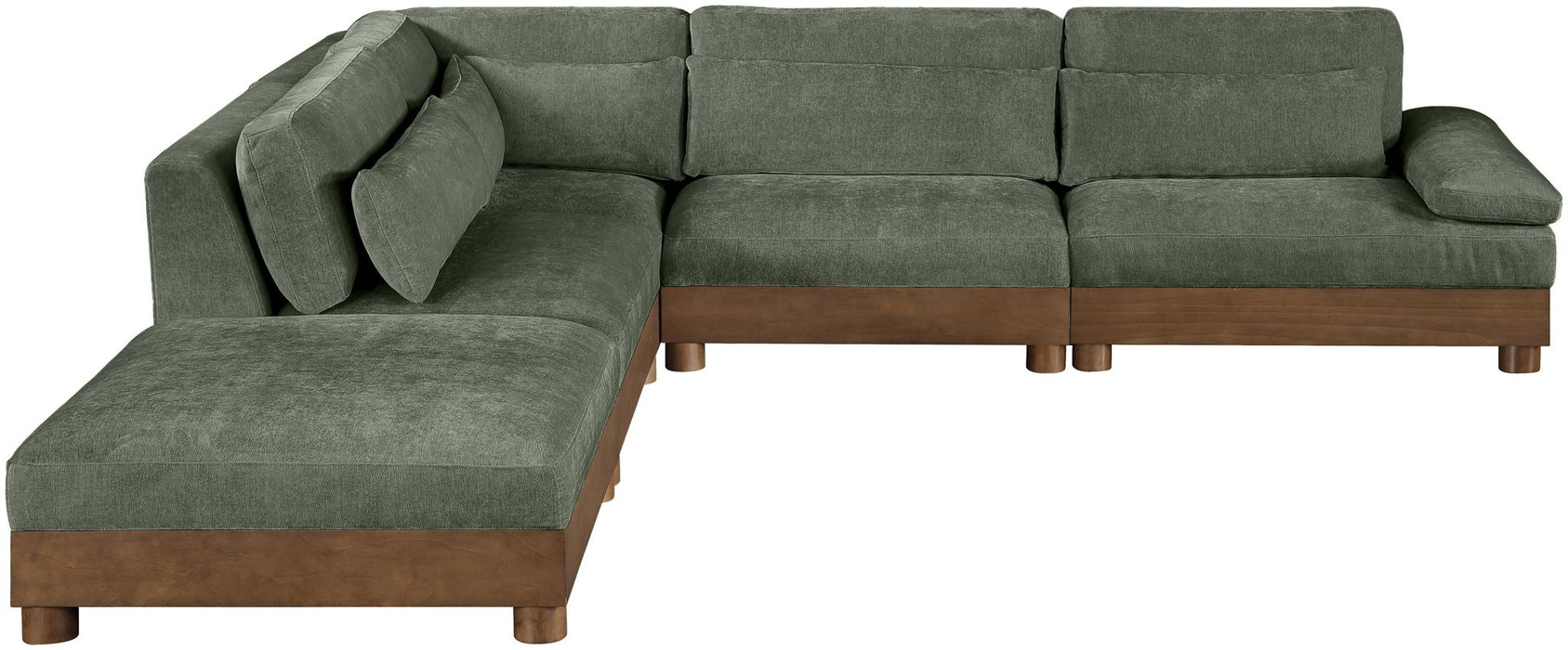 Turin - Chenille Fabric Upholstered Modular Sectional - Green - Simple Home Plus