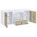 Dalton - 2 Door Storage Credenza - White And Distressed Pine - Simple Home Plus