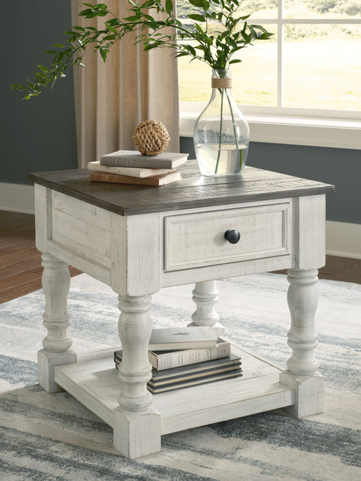 Havalance - White / Gray - Square End Table - Simple Home Plus