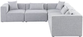 Cube - Linen 5 Piece Modular Corner Sectional - Simple Home Plus