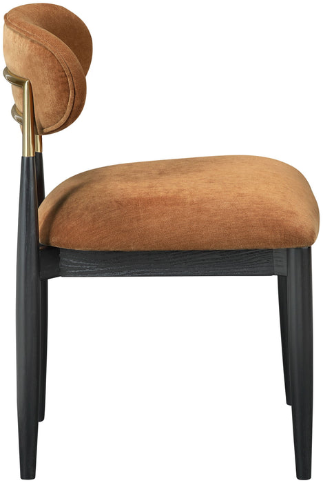 Riccio - Fabric Dining Side Chair (Set of 2) - Black And Gold Frame - Simple Home Plus