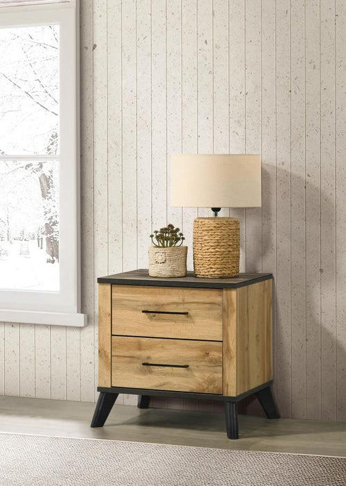 Kaywood - 2-Drawer Nightstand Bedside Table - Natural Pine - Simple Home Plus