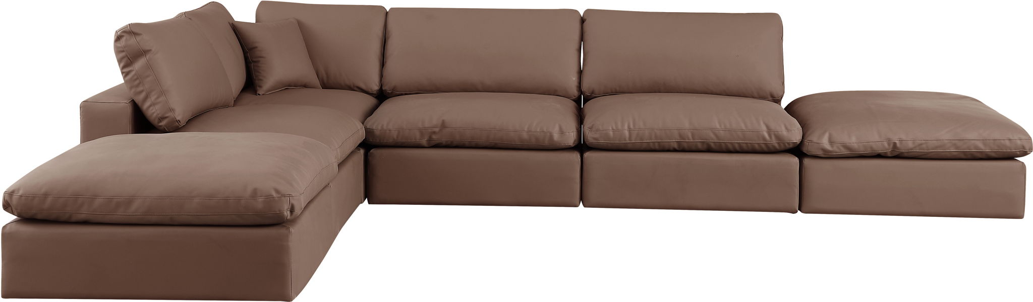 Comfy - 6 Piece Faux Leather Modular Sectional - Simple Home Plus