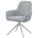 Abby - Fabric Upholstered Swivel Dining Arm Chair - Light Gray - Simple Home Plus
