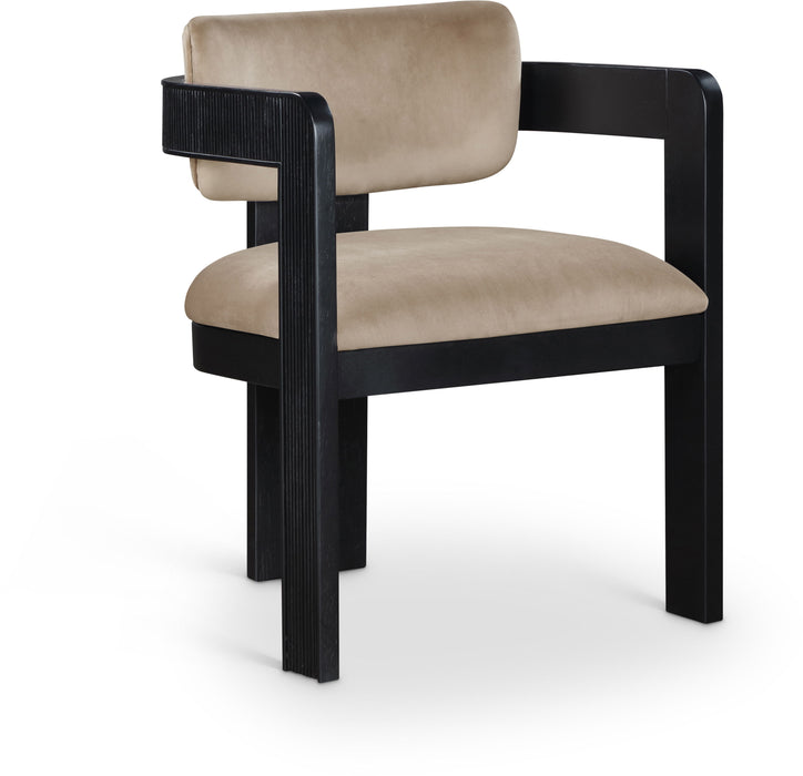 Sacha - Velvet Dining Chair With Black Base (Set of 2) - Simple Home Plus