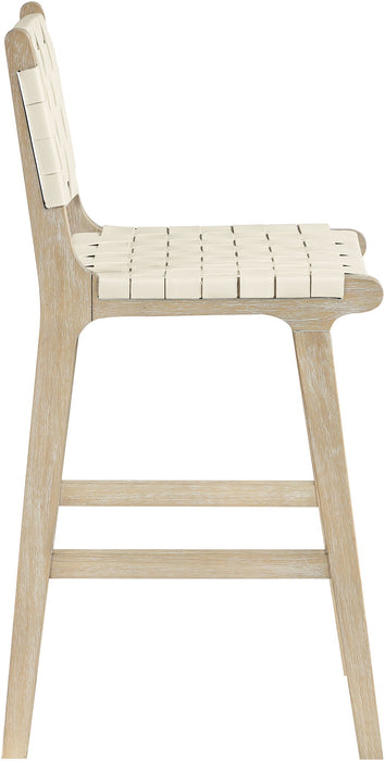 Entwine - Vegan Leather Upholstered Counter Stool - Painted Natural - Simple Home Plus