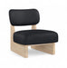 Vetra - Vegan Leather Upholstered Accent Chair With Natural Base - Simple Home Plus