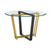 Devi Anastasia - 5 Piece Round Glass Dining Table Set - Gold Brushed / Taupe - Simple Home Plus