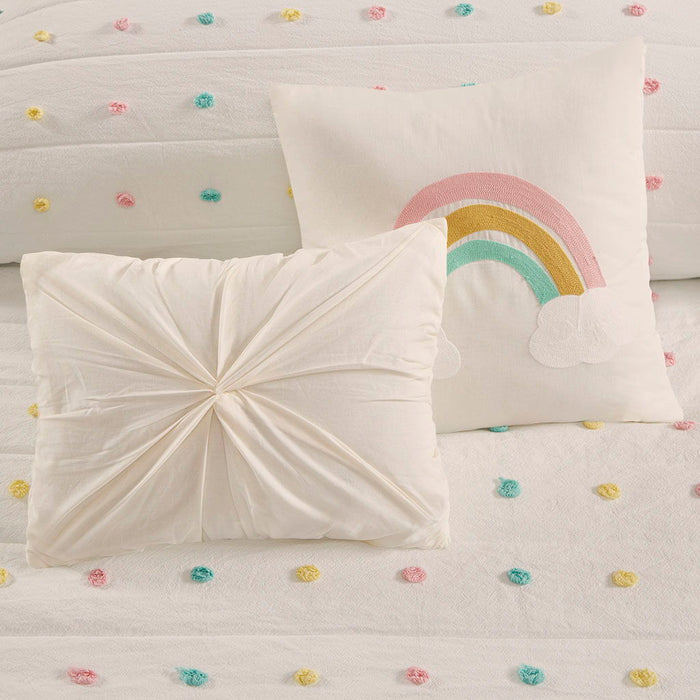 Callie - Pom Pom Coverlet Set Cotton - Multi - Simple Home Plus