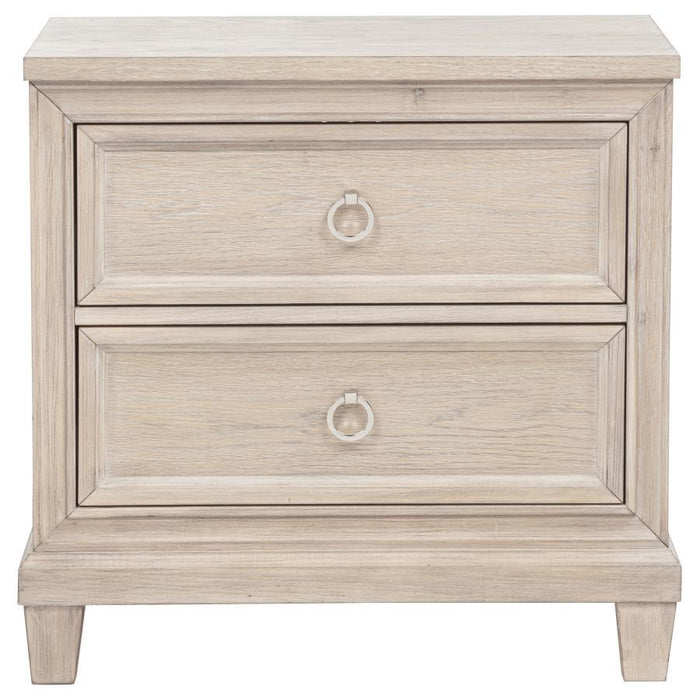 Pembroke - 2-Drawer Nightstand Bedside Table - Washed Oak - Simple Home Plus