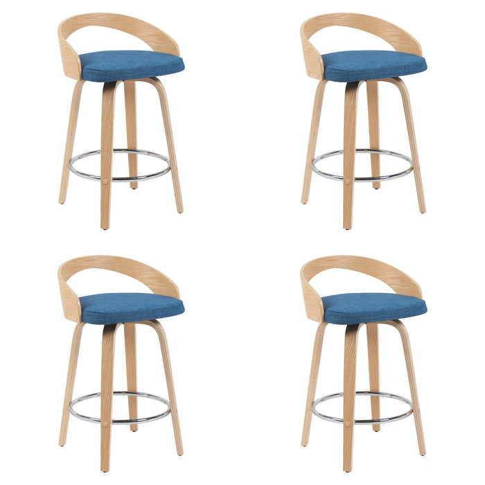 Sonia - Modern Swivel Counter Height Bar Stool - Patterned Oak Wood Finish - Simple Home Plus