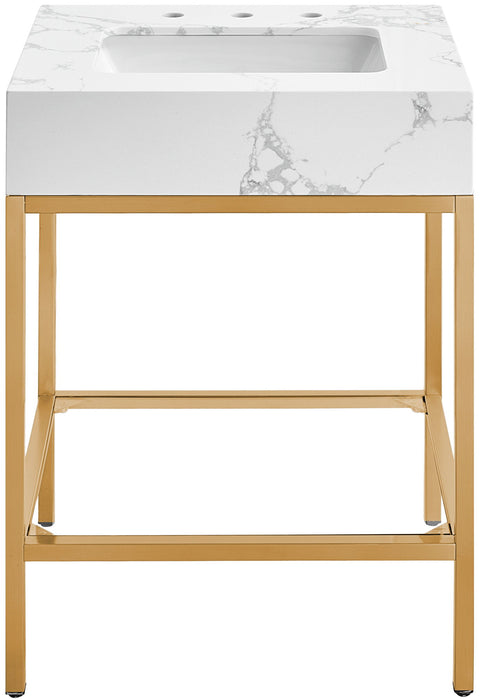 Marmo - Engineered Marble Bathroom Vanity With Gold Base - Simple Home Plus