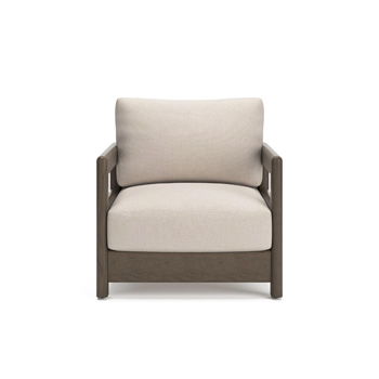Arc Lake - Lounge Chair With Cushion - Brown / Beige - Simple Home Plus