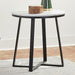 Hugo - Round Faux Marble End Table - White And Matte Black - Simple Home Plus