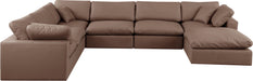 Comfy - 7 Piece Faux Leather Modular Sectional With Chaise - Simple Home Plus