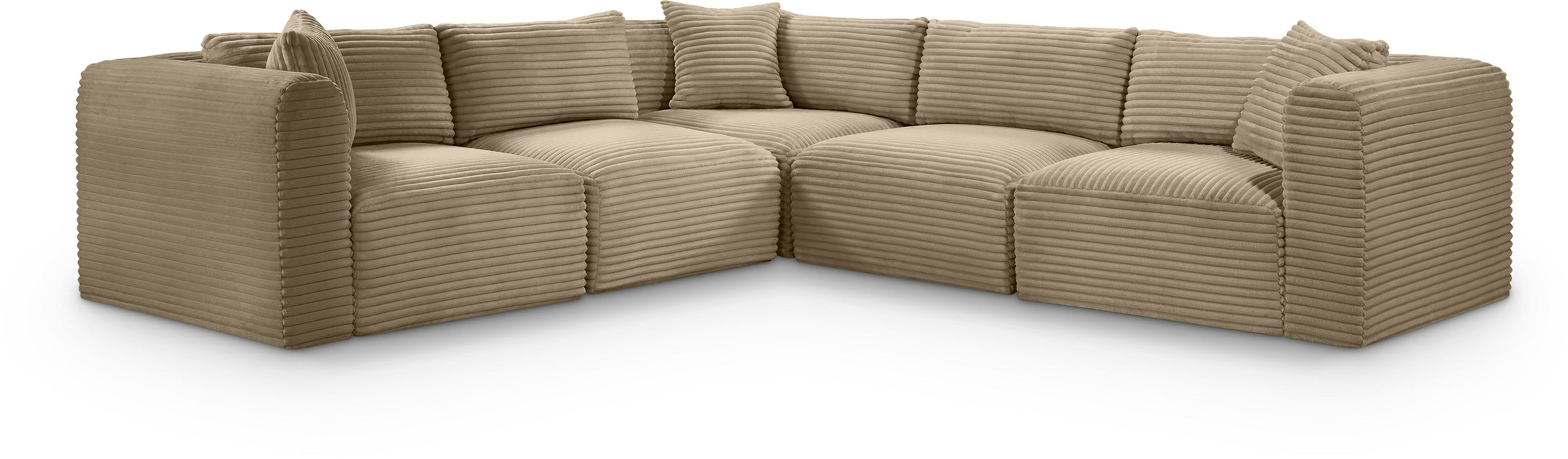 Shaggy - Fabric 5 Piece Modular Corner Sectional - Simple Home Plus